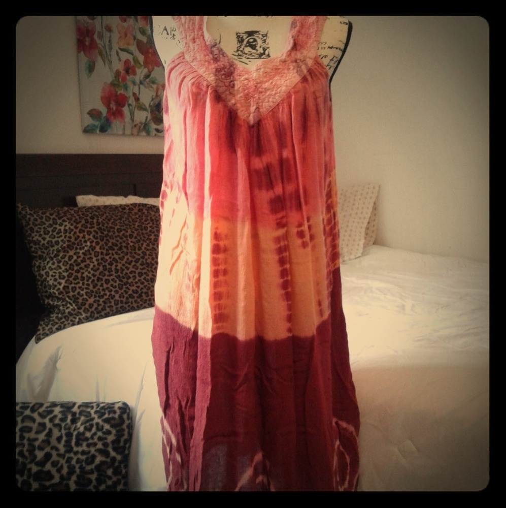Jessica Taylor Tye Dye Dress, Large, Flowy, Light